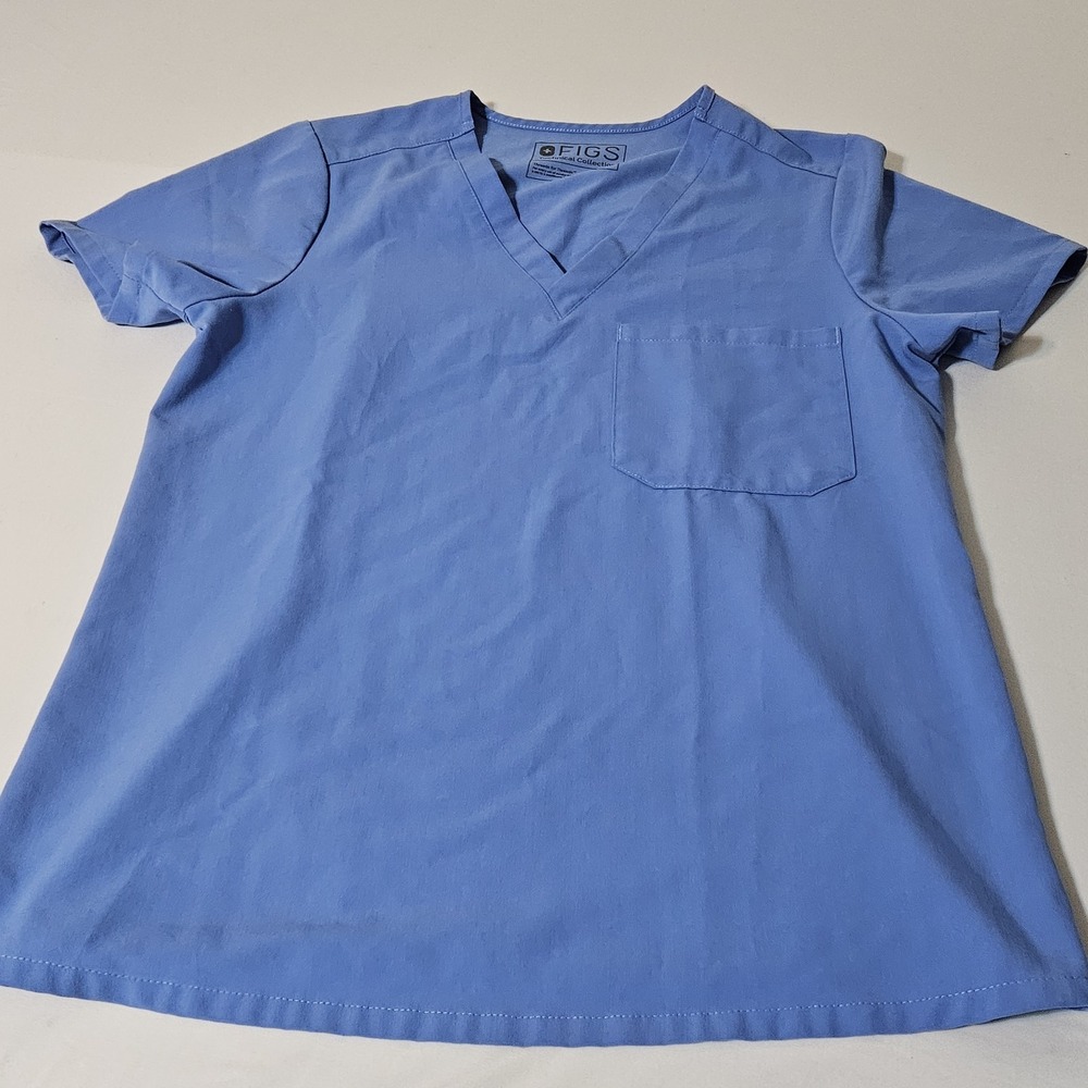 FIGS‎ Technical Collection Pocket Top Blue Scrub Shirt Women's Small S Nurse
